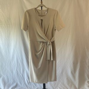 London Times Beige Midi Dress